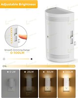 LOHAS LED White Shade Kids Baby Room Soft White Dimmable Night Light Sensor Modern Night Light Plug in Wall for Bedroom
