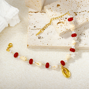 Pulsera Artesanal de Estilo Bohemio con Perlas de Agua Dulce y Conchas Coloridas, Chapada en Oro de 18K y Acero Inoxidable, para Mujer, Regalo - Product Image 3