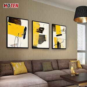 Tríptico de estilo nórdico minimalista moderno pintura al óleo abstracta lienzo hecho a mano para restaurante paisaje decorativo Mural - Product Image 5