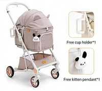 Poussette de voyage 3-en-1 tout-terrain de luxe JXB, nouvelle conception, pour chiens, chats et animaux de compagnie de petite et moyenne taille