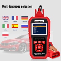Konnwei KW890 Coche OBD2 Escáner de diagnóstico Auto Probador de batería 12V KW890 Reinicio de luz de servicio de aceite 3 en 1