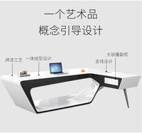Mobilier de bureau laqué haut de gamme au design créatif et à la mode Table de président Bureau de patron exécutif moderne