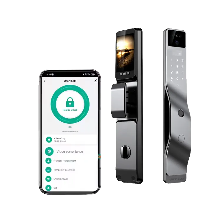 Serrure Intelligente Exterieure Key Lock Serrure Numerique Avec Camera Door Lock Digital Smart Door Lock Fechadura BiomEtrica · image 2