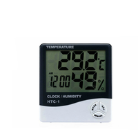 LCD Digital medidor de humedad temperatura HTC-1 HTC-2 de interior al aire libre termómetro higrómetro estación meteorológica con reloj