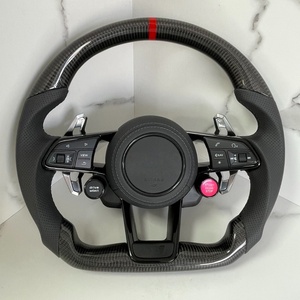 Volante Deportivo de Repuesto para <span class=keywords><strong>Audi</strong></span> A3 A4 A5 A6 S4 S5 B9 2017-2023, Fibra de Carbono y Cuero para Modificación de Plástico <span class=keywords><strong>R8</strong></span> TT - Product Image 4