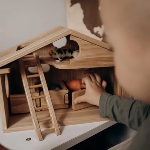 Granero Montessori hecho a mano de madera granja juguete niños madera juguete granero conjunto - Product Image 3