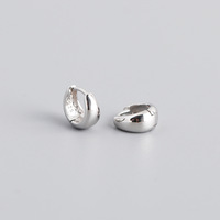 Anting-anting minimalis wanita, perhiasan anting-anting bulat minimalis polos chunky ukuran banyak perak Sterling 925 untuk perempuan