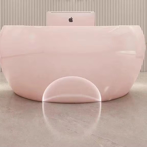 Curved bar Custom Fiberglass Creative Cashier Company Front Desk Beauty Salon <b>Paint</b> Special-shaped Service Reception Desk - Product Image 1