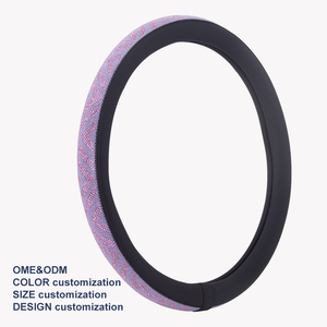 Housse de volant Aire Space Luxury <span class=keywords><strong>Plaid</strong></span> Crystal à 3 branches en cuir PU et peluche courte, design Bling, ajustement universel, confortable pour <span class=keywords><strong>voiture</strong></span> - Product Image 2