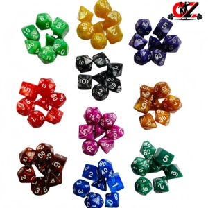 ชุดลูกเต๋าอะคริลิค CZFIT แบบกำหนดเอง 7 ชิ้น ลายหินอ่อนและมุก สำหรับเกมกระดาน Dungeons & Dragons ลูกเต๋าสีสันสดใสสำหรับทีม DND - Product Image 1
