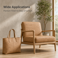 KEMERLIN 0,5mm Geprägtes Kork-Holzmaserung Wasserbasierter PU-Lederstoff Umweltfreundliches DMF-freies Synthetisches Kunstleder für Sofa und Autositz