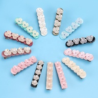 Pinces à cheveux en forme de fleur de pêche, pinces à cheveux en acrylique de haute qualité, petite fleur faite à la main pour filles, 5 pièces