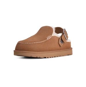 New Adjustable buckle back strap suede <b>clogs</b> thick plush inner lining anti slip sole warm winter <b>mule</b> boots for women - Product Image 6