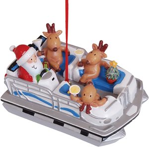 Ornement décoratif noël et renne dans un <span class=keywords><strong>bateau</strong></span>, fête du dessin animé, arbre de noël, décoration pour les vacances - Product Image 1