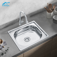 Évier de cuisine encastrable à cuve unique, durable, avec drain, pour cuisine, buanderie et buvettes domestiques