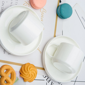 Trắng tối giản gốm Espresso Cup Set với chiếc đĩa tái sử dụng Nhật Bản Phong cách thiết kế bộ đồ ăn cho Cà Phê Trà đồ uống - Product Image 5