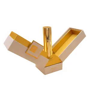 Upscale embossed gold foil make up packaging box essential oil packaging box with foam insert
