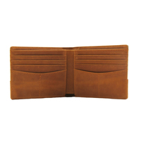 Dompet Kulit Asli Crazy Horse Berkualitas Tinggi, Dompet Kanvas Campuran Santai untuk Pria, Anti RFID