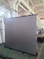 Écran de projection portable rétractable Full HD 3D argenté 92 pouces 16:9 autoportant au sol à tension manuelle pour usage domestique