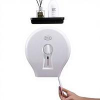 Grande boîte à papier toilette ovale moderne en plastique, murale, transparente, sans clé, sans perçage, porte-mouchoirs, étagère de rangement pour salle de bain