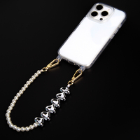 Chaîne de téléphone en forme de cœur plaqué or 2026 avec deux crochets dorés, bracelet de téléphone portable 32 cm pour iPhone 15 16 17 Pro Max