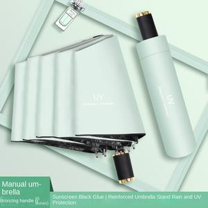 Sombrilla Plegable con Logotipo Impreso, Protección Solar UV Doble, Grande, para Hombre y Mujer, de Goma Negra - Product Image 2