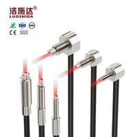 Sensor de Fibra Difusa de Alta Temperatura 200 ° C, Tipo de Ángulo Recto M4/M6, Distancia de Detección de 60-100 mm