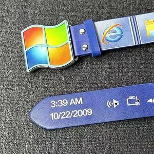 Factory-direct High Taskbar <b>Belt</b> Windows 7-style Retro Nostalgic Unisex Design Windows-themed 110cm Alloy Plate <b>Buckle</b> - Product Image 6