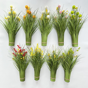 SUJING 5 têtes de fleurs artificielles en plastique, rose, herbe de <span class=keywords><strong>vanille</strong></span> et herbe de la pampa, pour les occasions du Nouvel An - Product Image 3