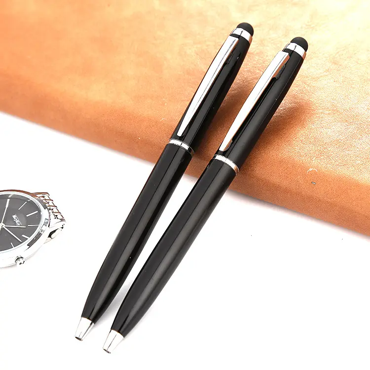 Roller-Stift Großhandel Großhandel gefragte markenwerbegeschenk benutzerdefinierte metall schwarz Stylus-Stift gummibeschichtet Kugelschreiber weich gefühlter Metall-Stift
