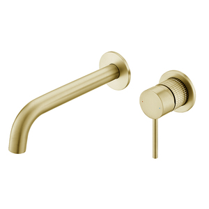 <span class=keywords><strong>Robinet</strong></span> mitigeur mural moderne avec <span class=keywords><strong>eau</strong></span> chaude <span class=keywords><strong>froide</strong></span> fournie finition or brossé 2 trous long bec en laiton pour lavabo à <span class=keywords><strong>main</strong></span> - Product Image 6