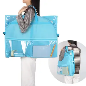 Логотип на заказ, небесно-голубой, на молнии, прозрачный 40-дюймовый танцевальный костюм, одежда, сумка с карманами