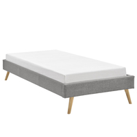 Meubles de chambre à coucher modernes Willsoon Scandinavia Style européen Panneau contreplaqué Design pieds en bois à bas prix Lit en tissu de lin