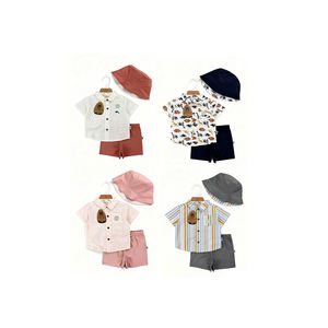 Nouvel Arrivage Tenues d'Été pour Bébé Ensembles 3 Pièces de Haute Qualité avec Chapeau 100 % Coton Biologique Vêtements de Bébé - Product Image 1