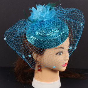 Nouvelle Pince à Cheveux de Mariée Vintage avec Voile Floral, Accessoire de Performance Haut de Gamme en Matériaux Mixtes, Rouge, Populaire - Product Image 3