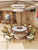 Ensemble de table à manger en bois moderne de luxe avec rotation automatique pour 12 personnes avec chaises