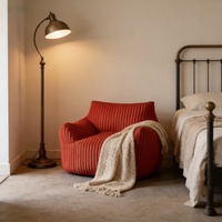 Ensemble de canapés poufs en tissu velours côtelé doux et moelleux, design japonais moderne, pour la maison, le bureau, le salon, avec billes de polystyrène