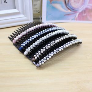 Peineta de Pelo con Perlas, Diseño Geométrico de Resina Plástica, Adorno de Cristal Blanco para Mujer, Verano 2021, Origen Yiwu - Product Image 1