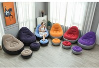 Canapé gonflable portable moderne et simple, respectueux de l'environnement, avec tabouret rond, pour salon, chambre, maison, extérieur, camping