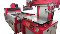 Máquina de Serigrafía Automática de Alta Velocidad de 2 Estaciones con Cama Plana Vertical y Sistema de Curado UV para Pósteres y Catálogos