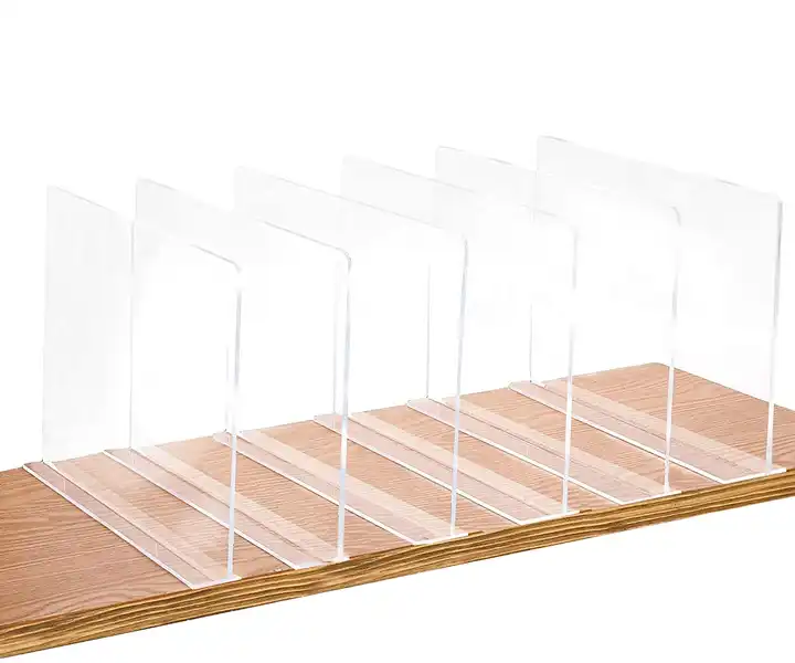 6 Pack Clear Acrylic Shelf Dividers