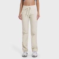 Pantalon de jogging léger de loisirs pour studio de danse, cordon élastique, ourlet réglable, pantalon de survêtement avec poche
