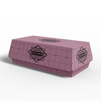 Boîte à pain rectangulaire personnalisée en carton alimentaire, boîte à pâtisserie avec couvercle rabattable, impression de logo personnalisée, emballage pour pâtisserie