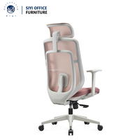 Chaise de bureau Chaise visiteur confortable avec accent rose pour les invités en attente Mobilier de bureau en gros