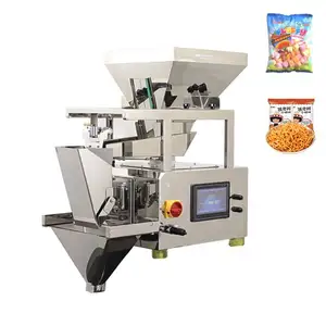 Full Automatic Linear Weigher Single Head Weighing Filling Sugar Small Candy Salt Peanuts Packaging Machine