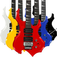 Gitar Elektrik MS-200 Harga Grosir Alat Musik, Bentuk Api, Bodi Kayu Basswood, 24 Fret, Instrumen Berdawai