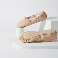 Chaussures de danse classique à lacets en PU avec semelle intégrale BX23, semelle souple, pour entraînement de gymnastique, danse pour adultes et enfants