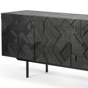 Gabinete lateral tallado de Bélgica nórdico PurelyFeel, gabinete de TV, sorpresa antigua, gabinete italiano de lujo con luz negra de madera - Product Image 4