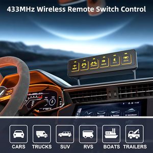 แผงสวิตช์ไร้สาย AUX <span class=keywords><strong>12v</strong></span> 6 ช่อง สวิตช์<span class=keywords><strong>ไฟ</strong></span> <span class=keywords><strong>LED</strong></span> ระบบควบคุม<span class=keywords><strong>วงจร</strong></span> IC อเนกประสงค์ สำหรับรถบรรทุกขนาดใหญ่ รถบัส รถ SUV รถ ATV <span class=keywords><strong>12V</strong></span>-24V - Product Image 5