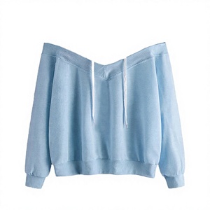 Women's Short Regular Fit Hooded Sweatshirt Pullover Contrast Color Eco-Friendly Breathable Polyester/Cotton Fabric Casual Style - Product Image 2